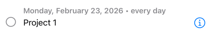 Task row with date and recurrence