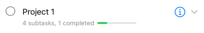 Task row with progress